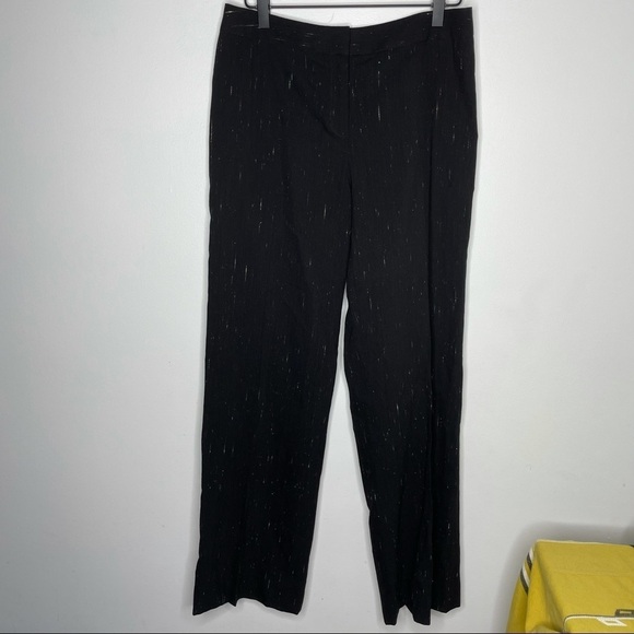 Lafayette 148 Black Splatter Straight Loose Pant 4 - Picture 1 of 5